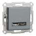 USB розетка Schneider Electric Asfora EPH2700362 USB/Type-C 2,4А сталь USB розетка Schneider Electric Asfora EPH2700362 USB/Type-C 2,4А сталь