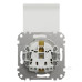 Розетка Schneider Electric Sedna Design & Elements з заземленням шторками та кришкою біла SDD111024