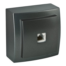 Розетка Nilson Themis антрацит комп'ютерна CAT5e RJ45 ( 26161044 )