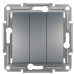Триклавішний вимикач Schneider Electric Asfora EPH2100162 (сталь) Триклавішний вимикач Schneider Electric Asfora EPH2100162 (сталь)