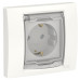 Розетка Schneider Electric NU003718 із прозорою кришкою IP44 (біла)