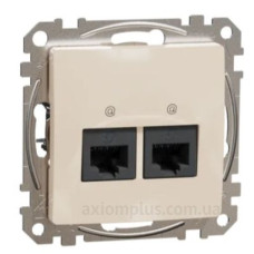 Подвійна комп'ютерна розетка Schneider Electric Sedna Design & Elements RJ45 кат. 5е UTP бежева SDD112452