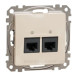 Подвійна комп'ютерна розетка Schneider Electric Sedna Design & Elements RJ45 кат. 5е UTP бежева SDD112452