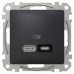 Розетка Schneider Sedna Design ​чорна USB type A+C 21Вт ( SDD114405 )