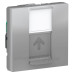 Одинарна комп'ютерна розетка Schneider Electric NU341130 RJ45 cat.5e UTP з полем для напису 2М (алюміній)