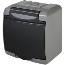 Розетка одномісна Eti Hermetics RHE-1s-SRG із з/к IP54 сіра/графітова кришка (4668106) Розетка одномісна Eti Hermetics RHE-1s-SRG із з/к IP54 сіра/графітова кришка (4668106)