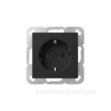 Розетка Gira System 55 із заземлюючим контактом чорна матова (4188005)