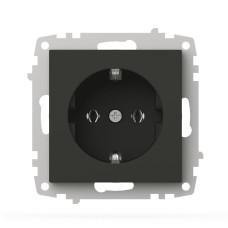 Розетка EL-BI VEGA антрацит мат 1-на з заземленням без рамки ( 609-016700-217 )