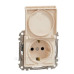 Розетка Schneider Electric Sedna Design & Elements з заземленням шторками та кришкою бежева SDD112024