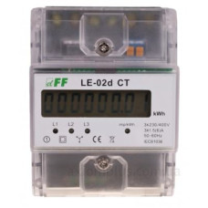 Трифазний лічильник енергоспоживання F&F LE-02D-CT 3х230/400В 3х5А Трифазний лічильник енергоспоживання F&F LE-02D-CT 3х230/400В 3х5А