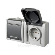 Розетка накладна 2-місна з кришкою Elektro-Plast Aquant IP55, 1245-10