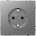 Розетка з з/к Schneider Electric D-Life MTN2301-6036 нержавіюча сталь