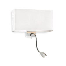 Бра, настінний світильник Ideal Lux 35949 Hotel E27+LED 1+1x60W+1.5W 3000K 50Lm IP20 білий