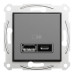Розетка Schneider Asfora антрацит USB 2-а type A+C, 3A ( EPH2700471 )