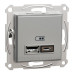 USB розетка Schneider Electric Asfora EPH2700361 USB/Type-C 2,4А алюміній