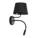Бра, настінний світильник TK Lighting 10203 Maja E27+G9 1+1x15W+8W IP20 чорний