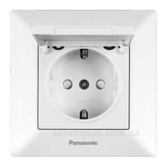 Розетка Panasonic Arkedia Slim із шторками та кришкою (біла)