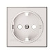 Центральна плата розетки ABB Sky 2CLA858800A2101 8588 CB із заземленням (біле скло)
