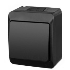 Вимикач накладний 1-клавішний чорний Elektro-Plast Hermes IP44, 0331-09 Вимикач накладний 1-клавішний чорний Elektro-Plast Hermes IP44, 0331-09