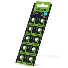 Годинникова батарея Videx AG4/LR626 (AG4/10B/1.5V) 10 шт