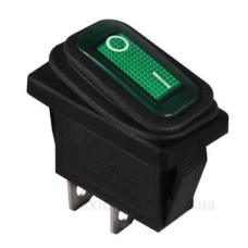 Перемикач TNSy KCD3-101WN GR/B з підсвічуванням IP54 зелений (TNSy5500846)