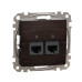 Подвійна комп'ютерна розетка Schneider Electric Sedna Design & Elements RJ45 кат. 5е UTP венге SDD181452