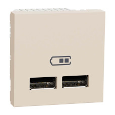 Розетка Schneider Unica NEW бежева USB 2-на 2.1А ( NU341844 )