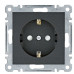 Розетка Hager WL1063 Lumina 16А/230В із з/к із захистом контактів (чорна)