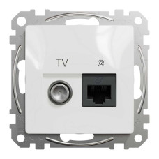 Розетка Schneider Sedna Design біла комп'ютерна RJ45 Cat.6 UTP + TV ( SDD111469T )