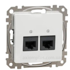 Подвійна комп'ютерна розетка Schneider Electric Sedna Design & Elements RJ45 кат. 5е UTP біла SDD111452