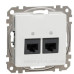 Подвійна комп'ютерна розетка Schneider Electric Sedna Design & Elements RJ45 кат. 5е UTP біла SDD111452