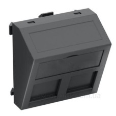 Кутова накладка для супортів модуля OBO Bettermann 45х45 2x45 R&M Cat.5 та Cat.6 чорно-сіра (6119300)
