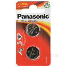 Батарейка Panasonic CR 2016 BLI 2 Lithium CR-2016EL/2B (2 шт)