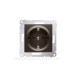Одинарна електрична розетка Kontakt Simon Simon 54 Premium DGSZ1Z.01/46 із заземленням Schuko зі шторками (бронза)