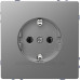 Розетка з з/к Schneider Electric D-Life MTN2301-6036 нержавіюча сталь