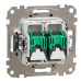 Подвійна комп'ютерна розетка Schneider Electric Sedna Design & Elements RJ45 кат. 5е UTP алюміній SDD113452