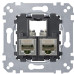 Механізм комп'ютерної розетки RJ-45 2-П cat.5е STP Merten, MTN4575-0012