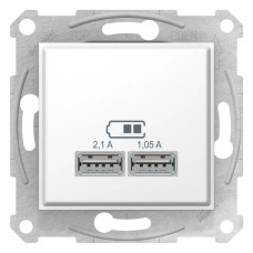 Розетка Schneider Sedna біла 2-на USB 2.1A без рамки ( SDN2710221 )