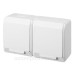 Розетка накладна 2-місна з кришкою біла Elektro-Plast Hermes IP44, 0325-02