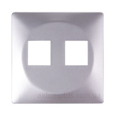 Панель подвійної розетки E.Next e.lux.16121L.pn.aluminium RJ12+RJ45 алюміній (ins0040101)