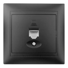 Комп'ютерна розетка Elcor Emily 9215 (211652) RJ45 Cat5e 125МГц неекранована (чорна)