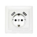 Розетка Elcor Emily 9215 (211594) із заземленням з 2 USB (білий)