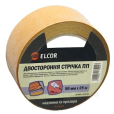 Двостороння стрічка Elcor 40206764 TRPP5025 на поліпропіленовій основі 50мм (25м) Двостороння стрічка Elcor 40206764 TRPP5025 на поліпропіленовій основі 50мм (25м)