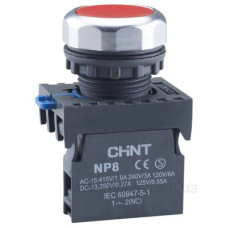 Кнопка Chint NP8-10BN 1NO червона IP65 (667233) Кнопка Chint NP8-10BN 1NO червона IP65 (667233)