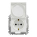 Розетка Schneider Sedna Design біла 1-на з заземленням з шторками з кришкою IP44 ( SDD211024 )