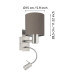 Бра, настінний світильник Eglo 96481 Pasteri E27+LED 1+1x40W+4W IP20 сірий