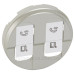 Подвійна накладка RJ-45 розетки Legrand Celiane (068552) FTP cat6 (титан)
