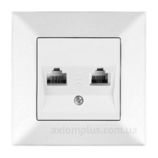 Розетка комп'ютер-телефон Meridian, RJ45 Cat.5e - RJ11 Cat.3, білий