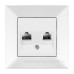 Розетка комп'ютер-телефон Meridian, RJ45 Cat.5e - RJ11 Cat.3, білий