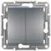 Двоклавішний кнопковий вимикач Schneider Electric Asfora EPH1100162 (сталь)